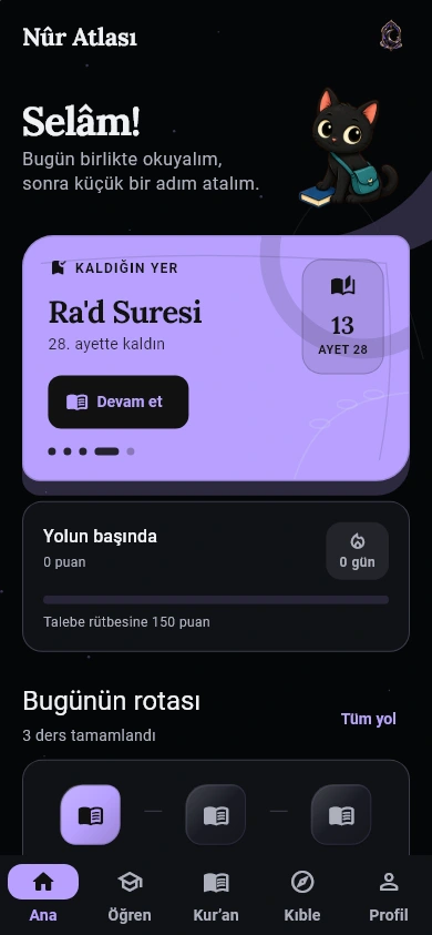 Obsidyen Hilal — gerçek uygulama ana ekranı